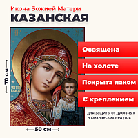 Освященная икона на холсте "Божия Матерь Казанская"